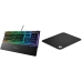 Gaming Keyboard SteelSeries Apex 3 Spanish Qwerty Black Gaming Mouse Mat