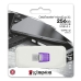 Memória USB Kingston microDuo 3C Violeta Aço 256 GB (1 Unidade)