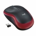 Ratón Inalámbrico Logitech M185 Negro Rojo Monocromo 1000 dpi