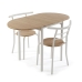 Tafel met twee stoelen Versa Wit 55 x 77 x 61 cm Metaal PVC Hout MDF