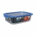 Rechthoekige lunchbox met deksel Quttin Blauw Rechthoekig 23 x 17,5 x 7 cm (6 Stuks)