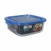 Vierkante Lunchtrommel met Deksel Quttin Blauw 1,1 L (6 Stuks)