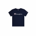 T-Shirt met Korte Mouwen voor kinderen Champion Crewneck Blauw