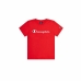 Camisola de Manga Curta Infantil Champion Crewneck Vermelho