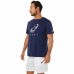 Heren-T-Shirt met Korte Mouwen Asics Court Blauw