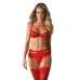 Conjunto de Lencería con Encaje Obsessive Heartina Rojo S/M