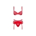 Kanten Ondergoed Set Obsessive Heartina Rood S/M