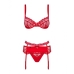 Conjunto de Lencería con Encaje Obsessive Heartina Rojo S/M