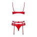 Conjunto de Lencería con Encaje Obsessive Heartina Rojo S/M