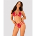 Conjunto de Lingerie Obsessive Giftella Vermelho L/XL