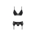 Set di Lingerie con Pizzo Obsessive 810-SEG-1 Nero L/XL