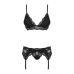 Set di Lingerie con Pizzo Obsessive 810-SEG-1 Nero L/XL