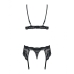 Set di Lingerie con Pizzo Obsessive 810-SEG-1 Nero L/XL