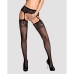 Dresuri cu jartiere Obsessive Garter stockings S500 Negru S/M/L