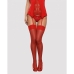 Stockings with Garter Obsessive OB1472 Red S/M