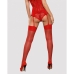 Stockings with Garter Obsessive OB1472 Red S/M