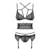 Conjunto de Lingerie com Renda Obsessive Frivolla Preto S/M