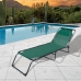 Marbueno Tumbona Plegable Acero Con Cojin Jardin y Piscina 190X58X27 cm Verde 10002