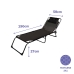 Marbueno Tumbona Plegable Acero Con Cojin Jardin y Piscina 190X58X27 cm Negra 10004