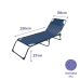 Marbueno Transat Pliable Acier Avec Coussin Jardin et Piscine 190X58X27 cm Bleu 10003