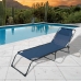 Marbueno Transat Pliable Acier Avec Coussin Jardin et Piscine 190X58X27 cm Bleu 10003