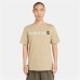 Heren-T-Shirt met Korte Mouwen Timberland Kennebec River Linear Logo Lichtbruin