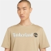 Kortærmet T-shirt til Mænd Timberland Kennebec River Linear Logo Lys brun