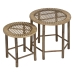 Side table Natural Bamboo 50 x 50 x 48 cm 38,5 x 38,5 x 40 cm 2 Pieces (2 Units)