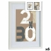 Porte photos mural Blanc verre Bois MDF 32,5 x 2,5 x 42,5 cm (6 Unités)