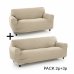 Housse de canapé Sofakover Pocket Duo Romeo Beige 2 Unités (Reconditionné B)