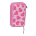 Dobbelt penalhus Barbie Love Pink 12.5 x 19.5 x 4 cm 28 Dele