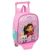 Mochila Escolar com Rodas Gabby's Dollhouse Party Cor de Rosa 22 x 27 x 10 cm