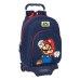 Schoolrugzak met Wielen Super Mario World Marineblauw 32 x 42 x 15 cm