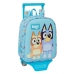 School Rucksack with Wheels Bluey Sky blue 22 x 27 x 10 cm