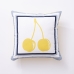 Coussin Benetton Jaune Blanc Cerises 40 x 40 cm Carré