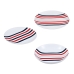 Dinnerware Set Beverly Hills Polo Club Blue Red Porcelain Stripes 12 Pieces