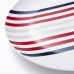 Dinnerware Set Beverly Hills Polo Club Blue Red Porcelain Stripes 12 Pieces