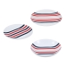 Dinnerware Set Beverly Hills Polo Club Blue Red Porcelain Stripes 12 Pieces