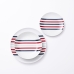 Dinnerware Set Beverly Hills Polo Club Blue Red Porcelain Stripes 12 Pieces