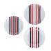 Dinnerware Set Beverly Hills Polo Club Blue Red Porcelain Stripes 12 Pieces