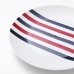 Dinnerware Set Beverly Hills Polo Club Blue Red Porcelain Stripes 12 Pieces