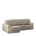 Hoes voor chaise longue met korte armleuning links Eysa ROC Geglaceerd kastanje Lichtbruin 180 x 120 x 360 cm