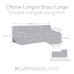 Capa para chaise longue de braço curto direito Eysa ROC Marrom Glacé Marrom claro 180 x 120 x 360 cm