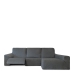 Funda para chaise longue de brazo largo derecho Eysa ROC Gris oscuro 180 x 120 x 360 cm