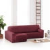 Hoes voor chaise longue met korte armleuning links Eysa ROC Tegel Donkerrood 180 x 120 x 360 cm