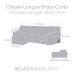 Capa para chaise longue de braço curto esquerdo Eysa ROC Cinzento escuro 120 x 120 x 360 cm