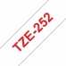 Gelamineerde Tape voor Labelmakers Brother TZE252 Rojo/Blanco 24 mm