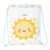 Bolsa Mochila con Cuerdas Safta Solete Amarillo Blanco 26 x 34 x 1 cm