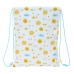 Saco Mochila com Cordas Safta Solete Amarelo Branco 26 x 34 x 1 cm