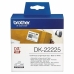 Doorlopende Rol Papier Brother DK-22225 Wit Zwart/Wit